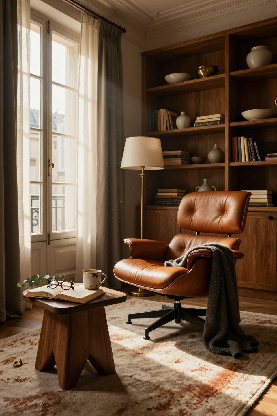 rest corner ideas - parisian built in shelving corner