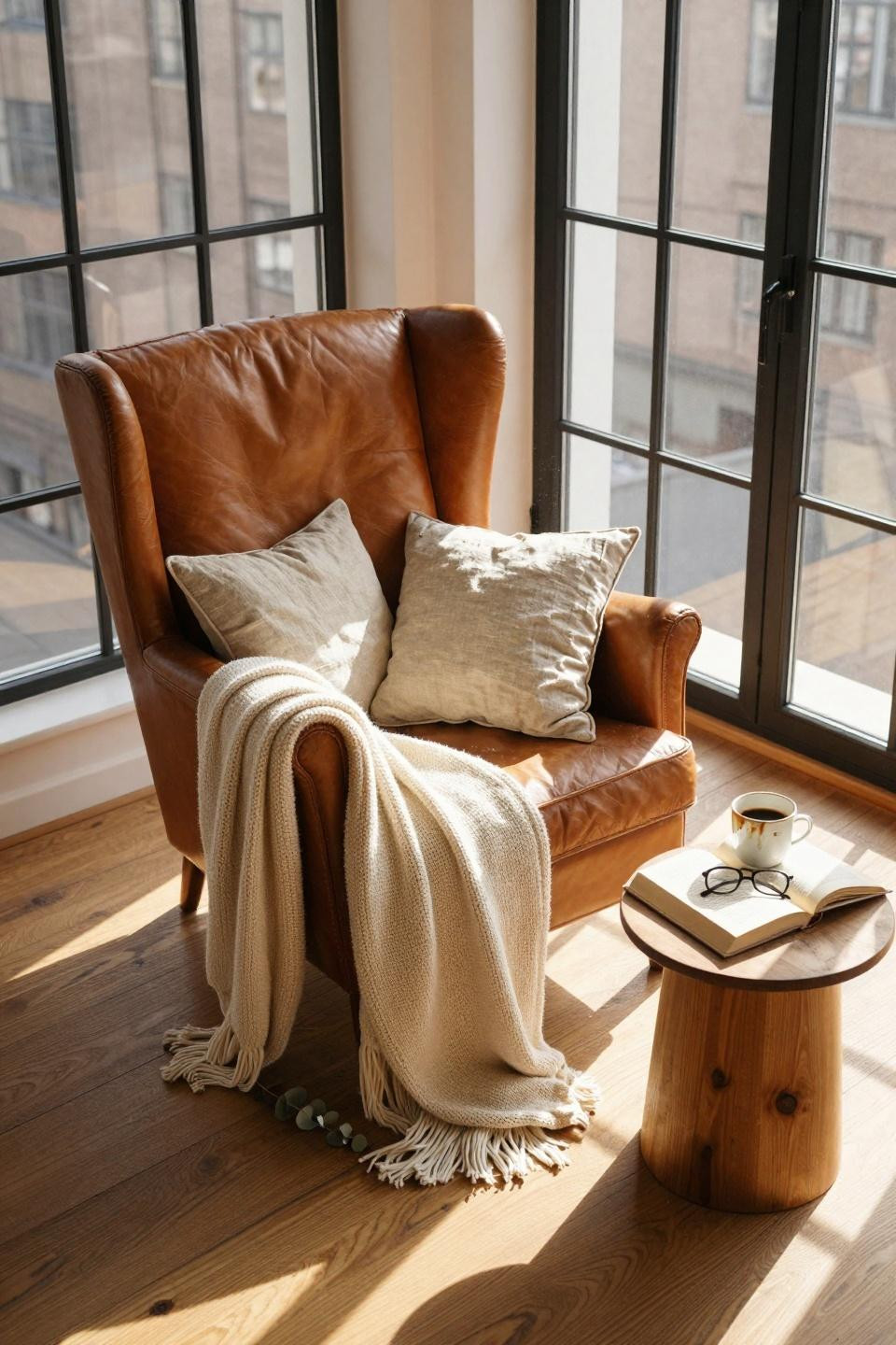 rest corner ideas - overhead wingback corner view