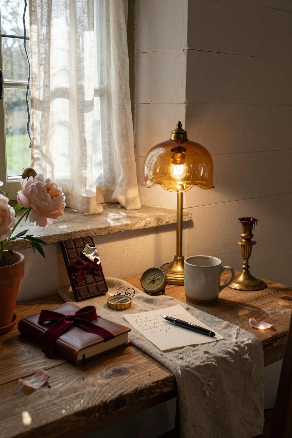 Valentines Day Decorations - cozy corner with statement lighting and boyfriend gift ideas