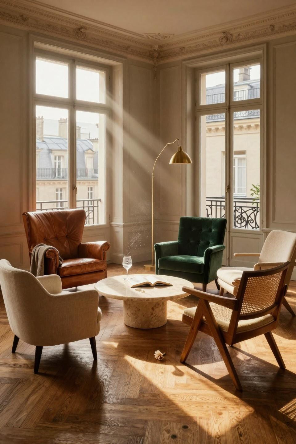 2 Chairs Sitting Area expanded to four chairs in square formation