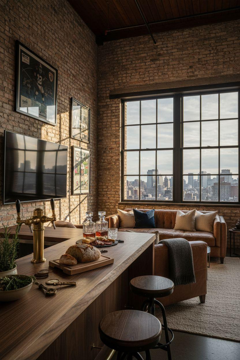 game day party setup showcasing bar setup and moody lighting