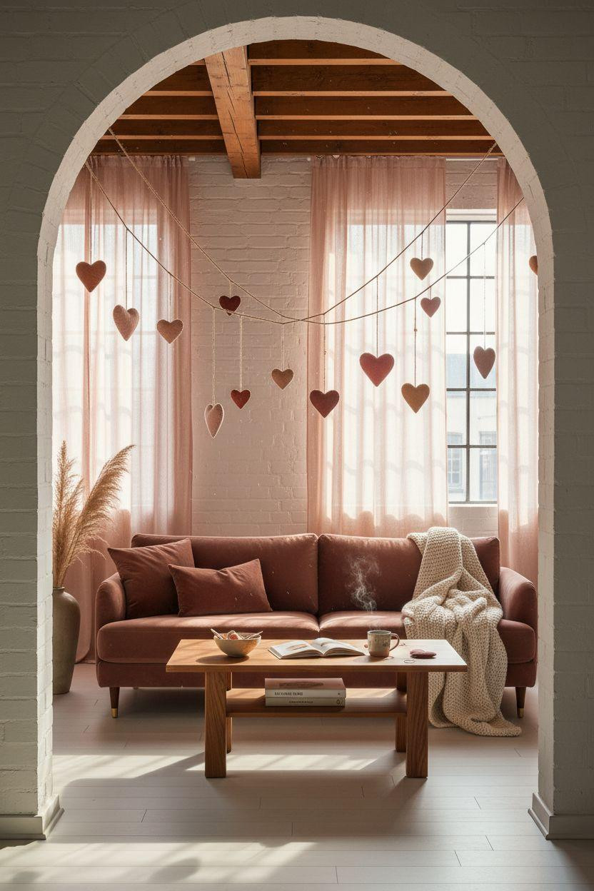 heart decorations - soft felt heart collection