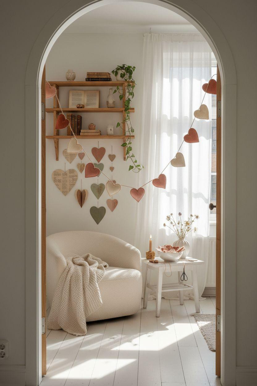 heart decorations - DIY paper heart garland