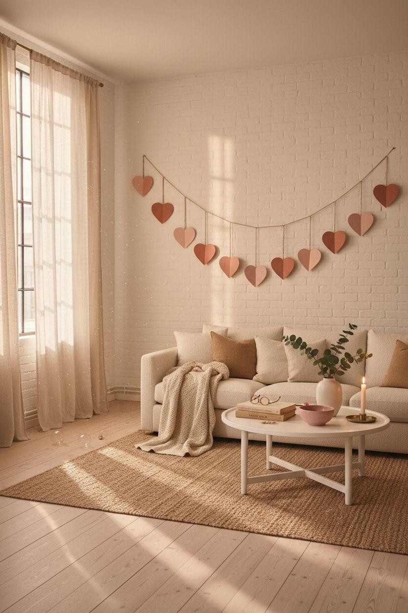 heart decorations - Scandinavian neutral garland