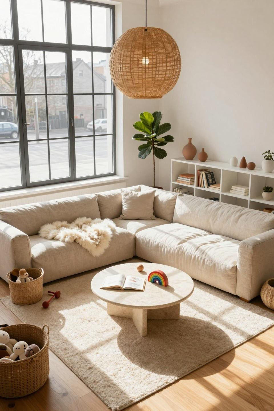 Kid Friendly Living Room layout design