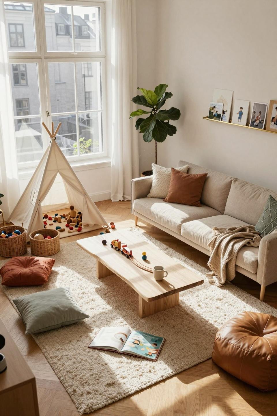 Kid Friendly Living Room with teepee