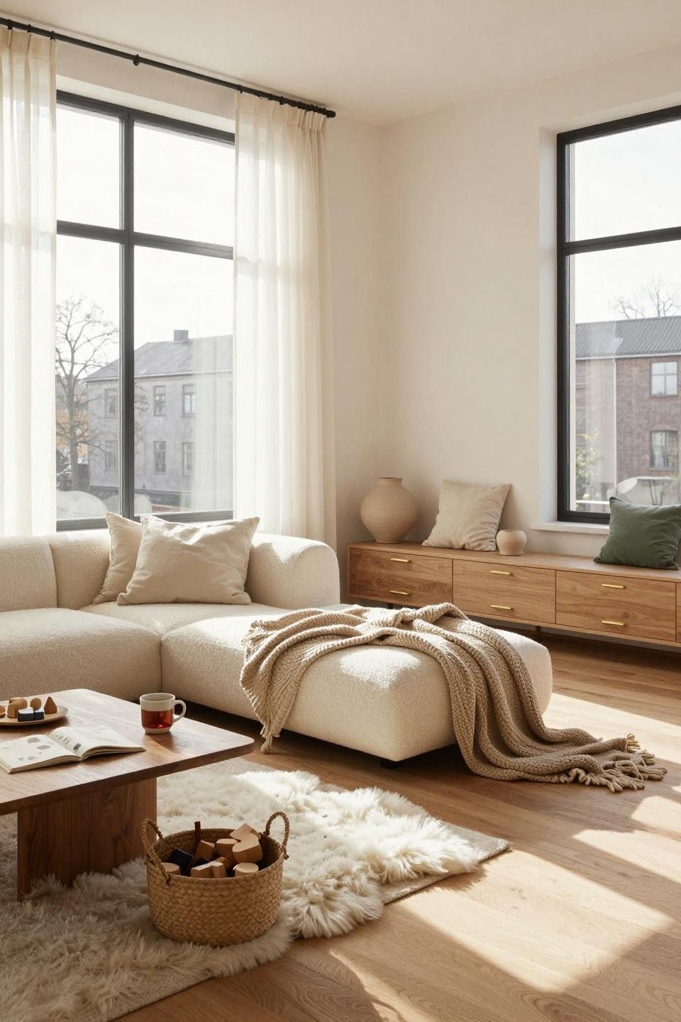 Kid Friendly Living Room with safe furniture