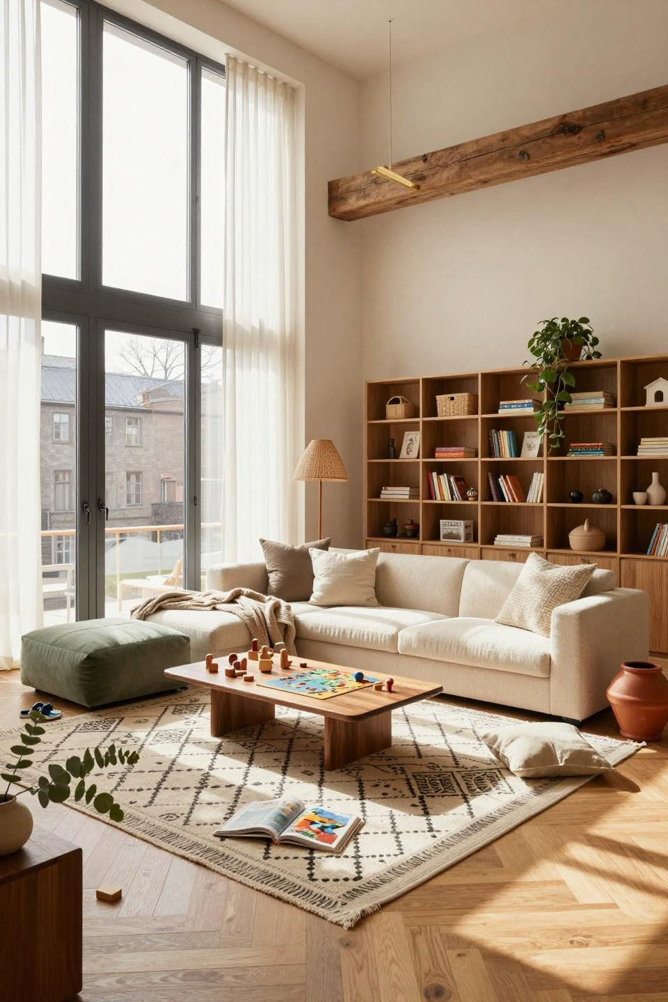 Kid Friendly Living Room with accessible books