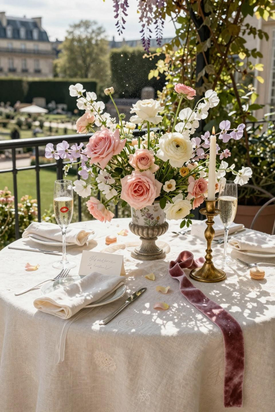 Love Is In Bloom Bridal Shower Theme on garden terrace