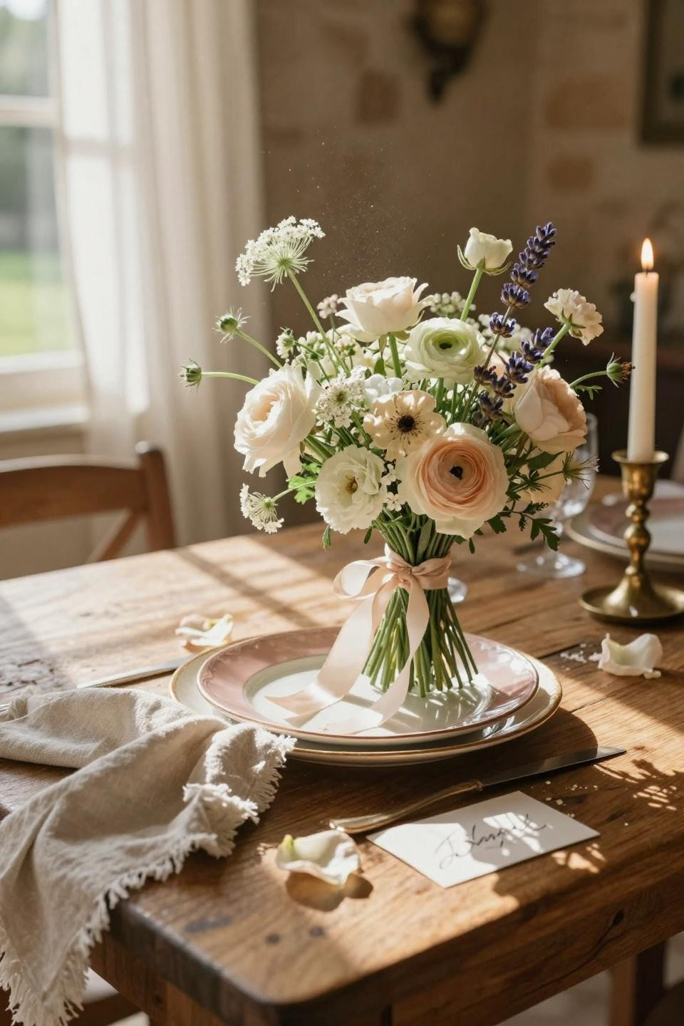 Love Is In Bloom Bridal Shower Theme table setting detail