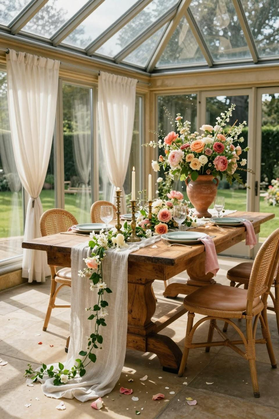 Love Is In Bloom Bridal Shower Theme in garden conservatory