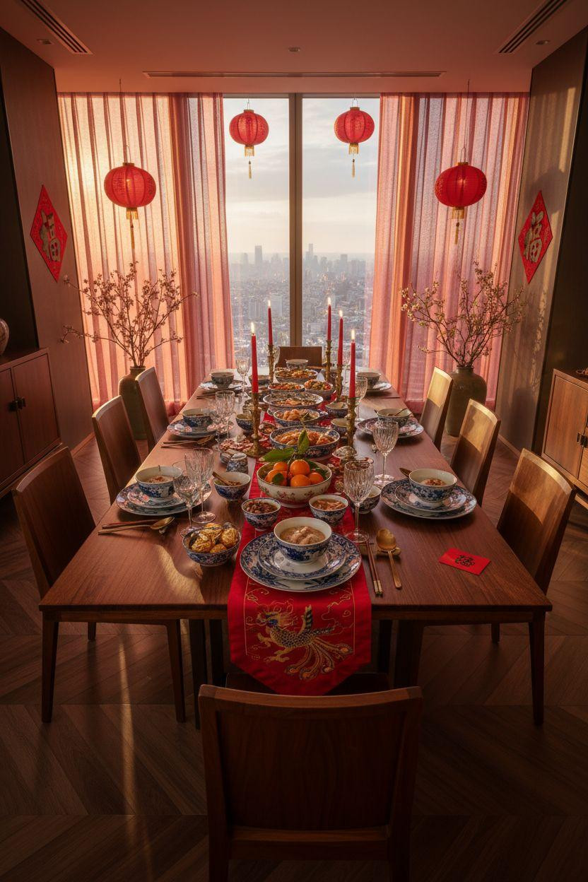 Lunar New Year party - Shanghai penthouse dining celebration
