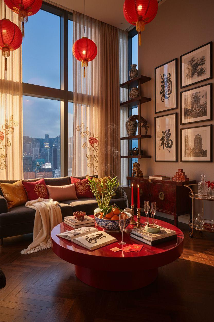 Lunar New Year party - modern lounge celebration styling