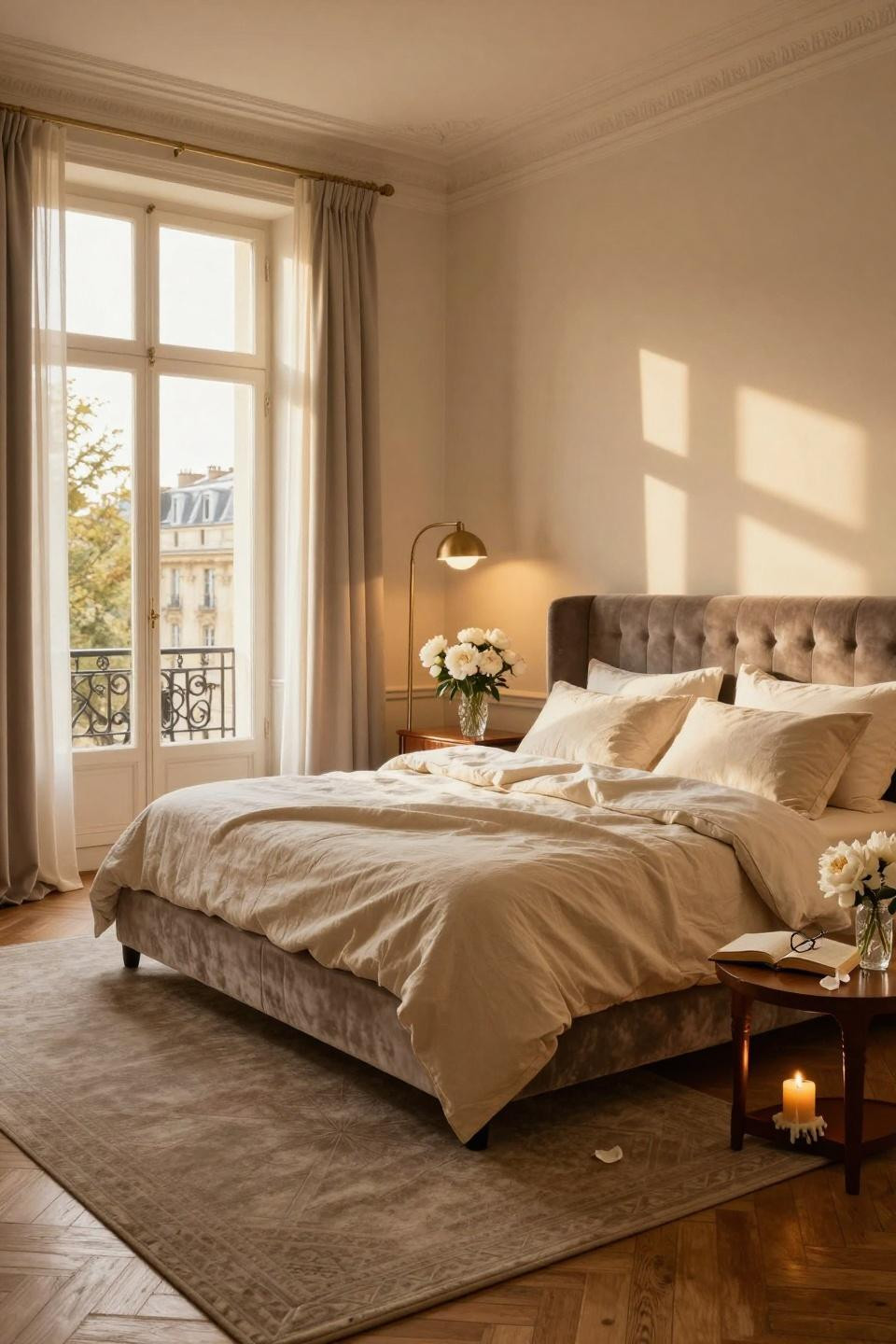 Luxurious Bedrooms Master Romantic - high ceilings and herringbone flooring
