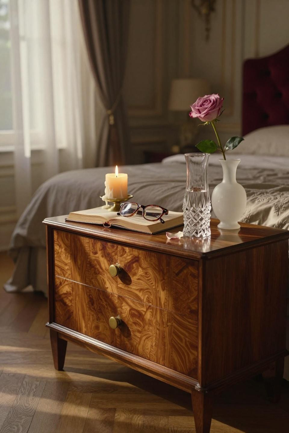 Mansion Bedroom featuring Art Deco details and crystal accents