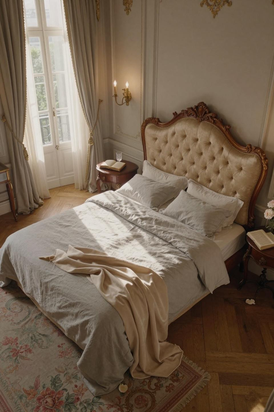 Mansion Bedroom featuring classic Louis XVI style and gold details