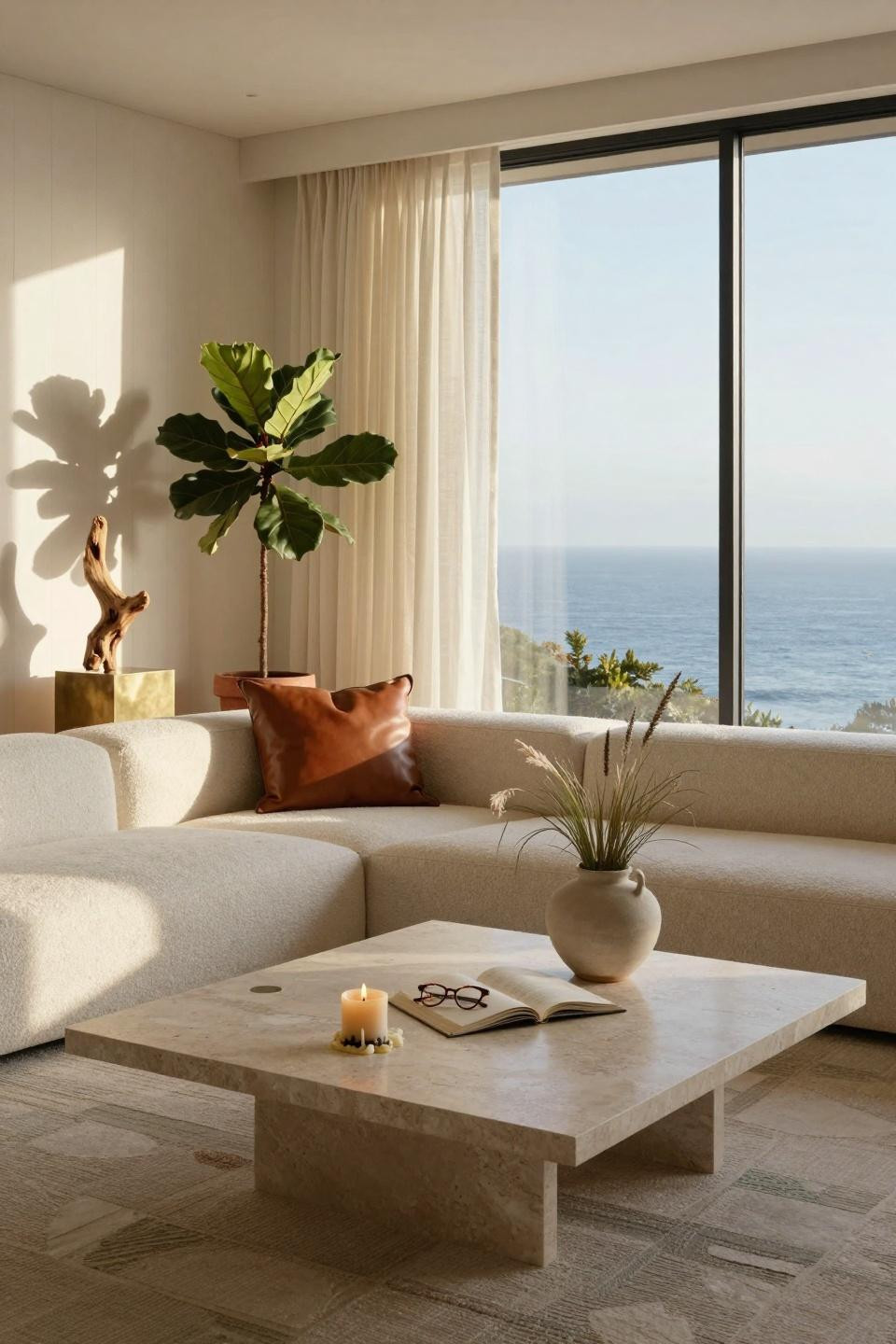 Modern Coastal Home with steel windows and contemporary furnishings