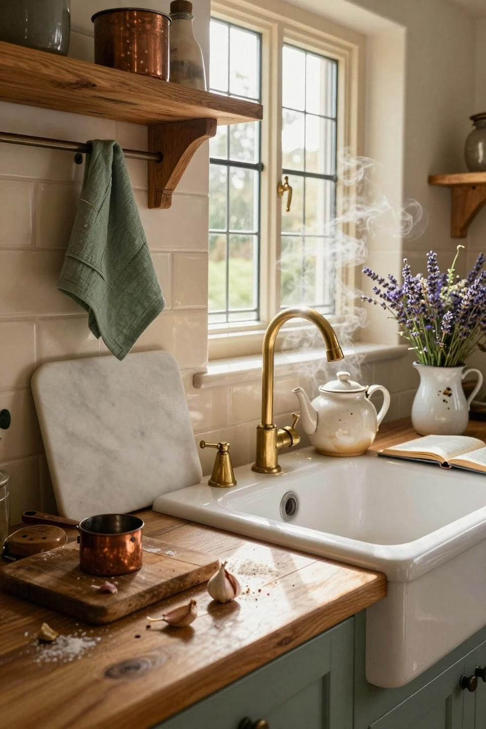 modern cottage core sink detail