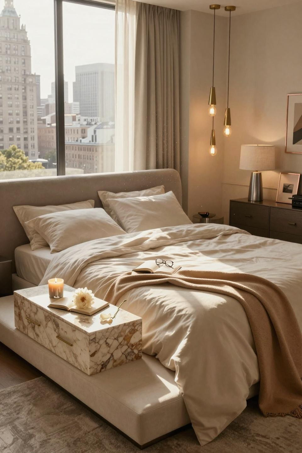 Master bedrooms decor modern in soft luxurious tones