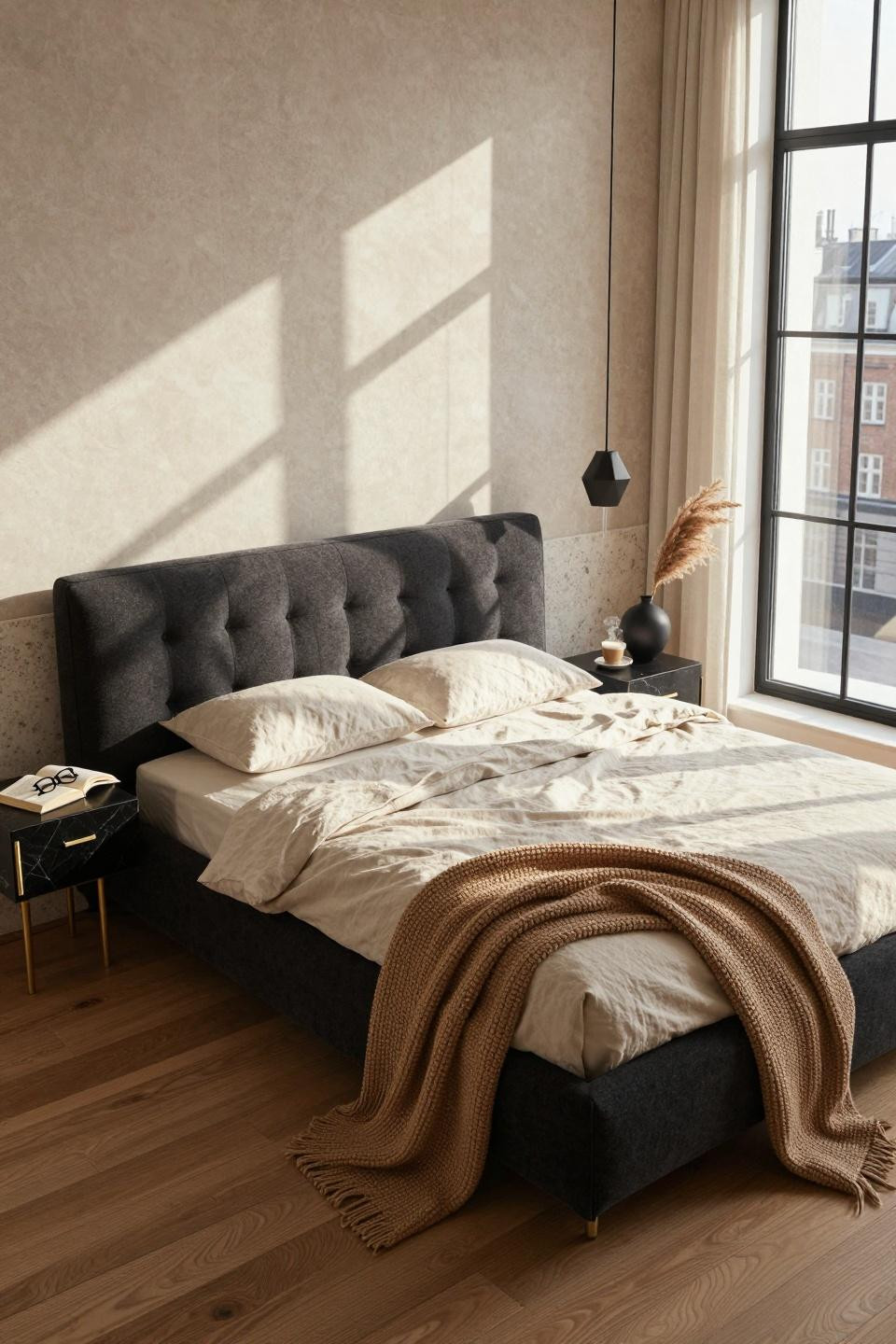 Master bedrooms decor modern with dramatic dark tones