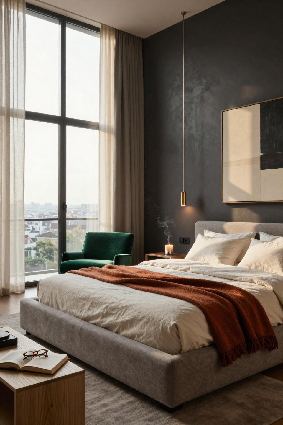 Master bedrooms decor modern with jewel tone accents