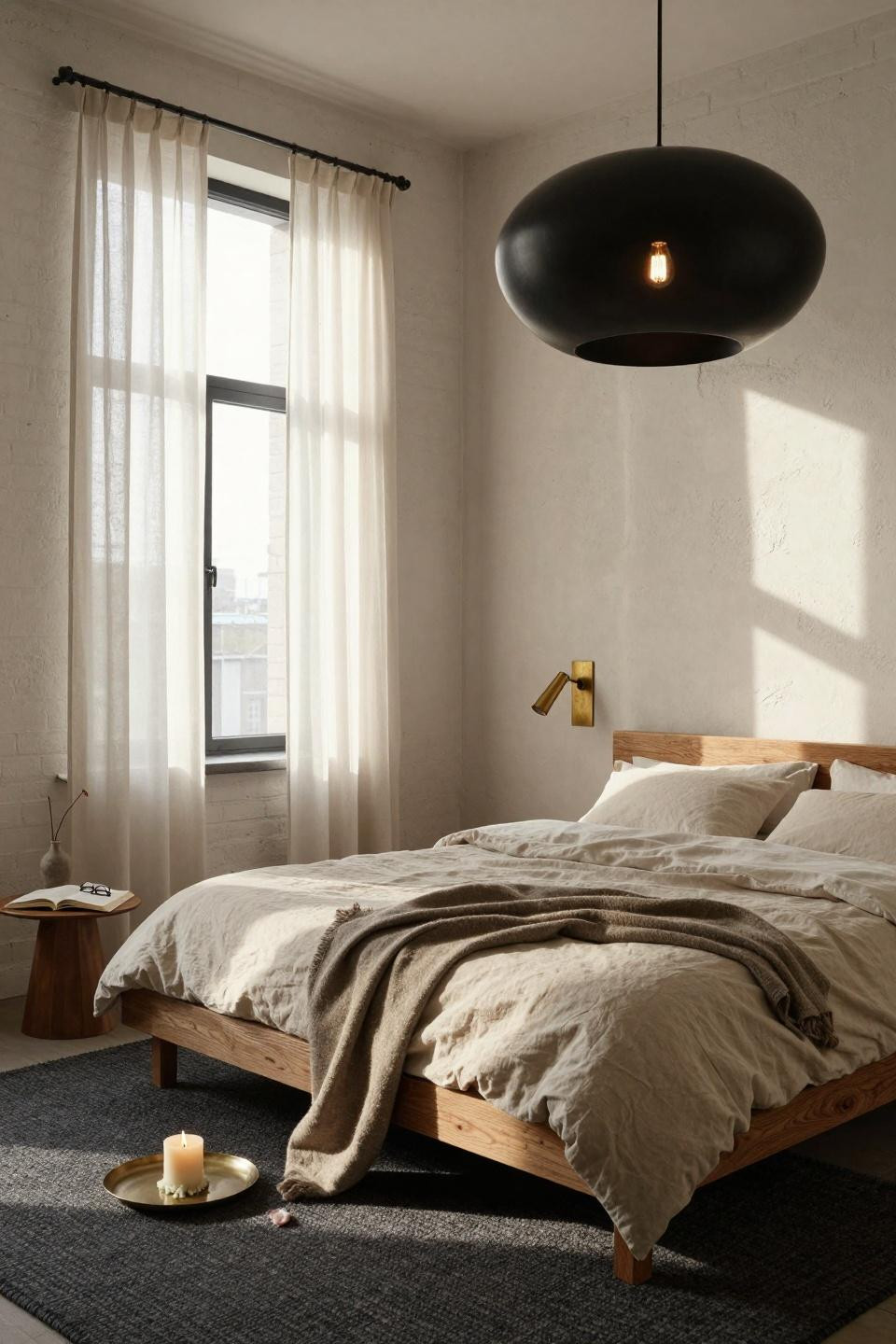 Master bedrooms decor modern in converted warehouse space