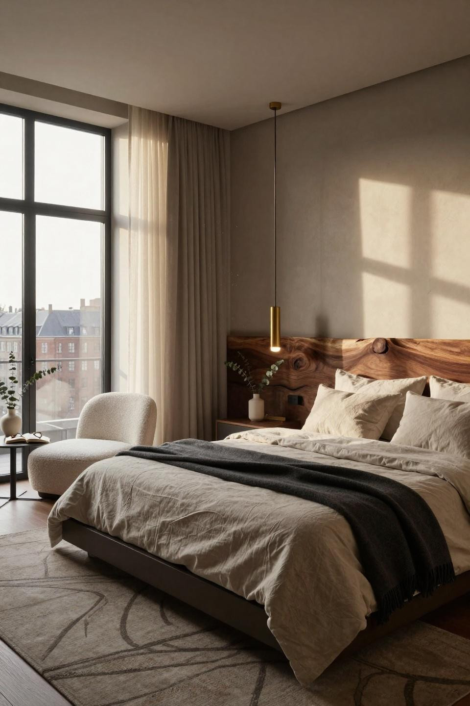 Master bedrooms decor modern with pattern and natural materials