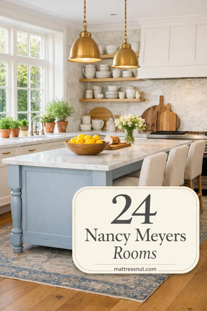 Bright white kitchen featuring shaker cabinets, marble countertops, stainless steel appliances, and fresh flowers on island