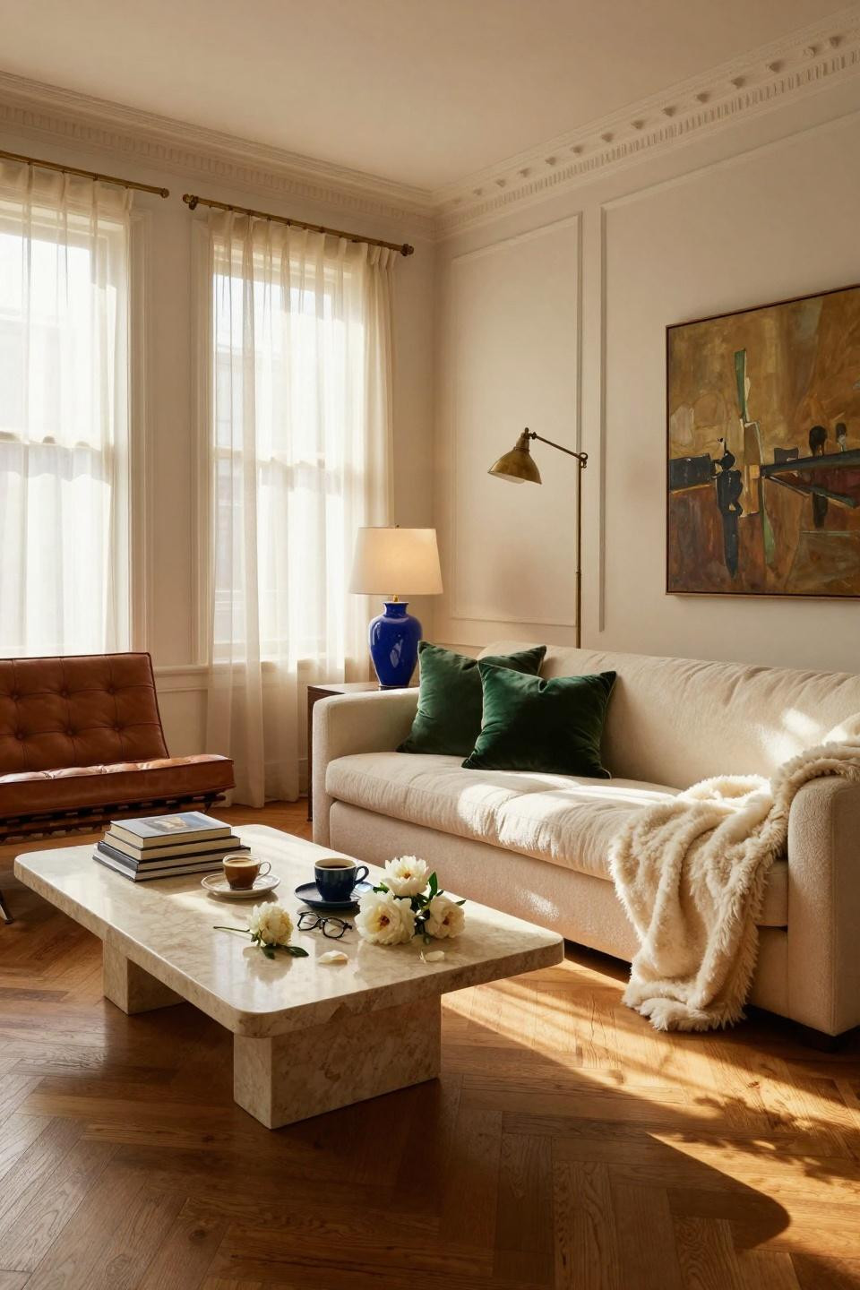Nancy Meyers Interiors living room with jewel tones