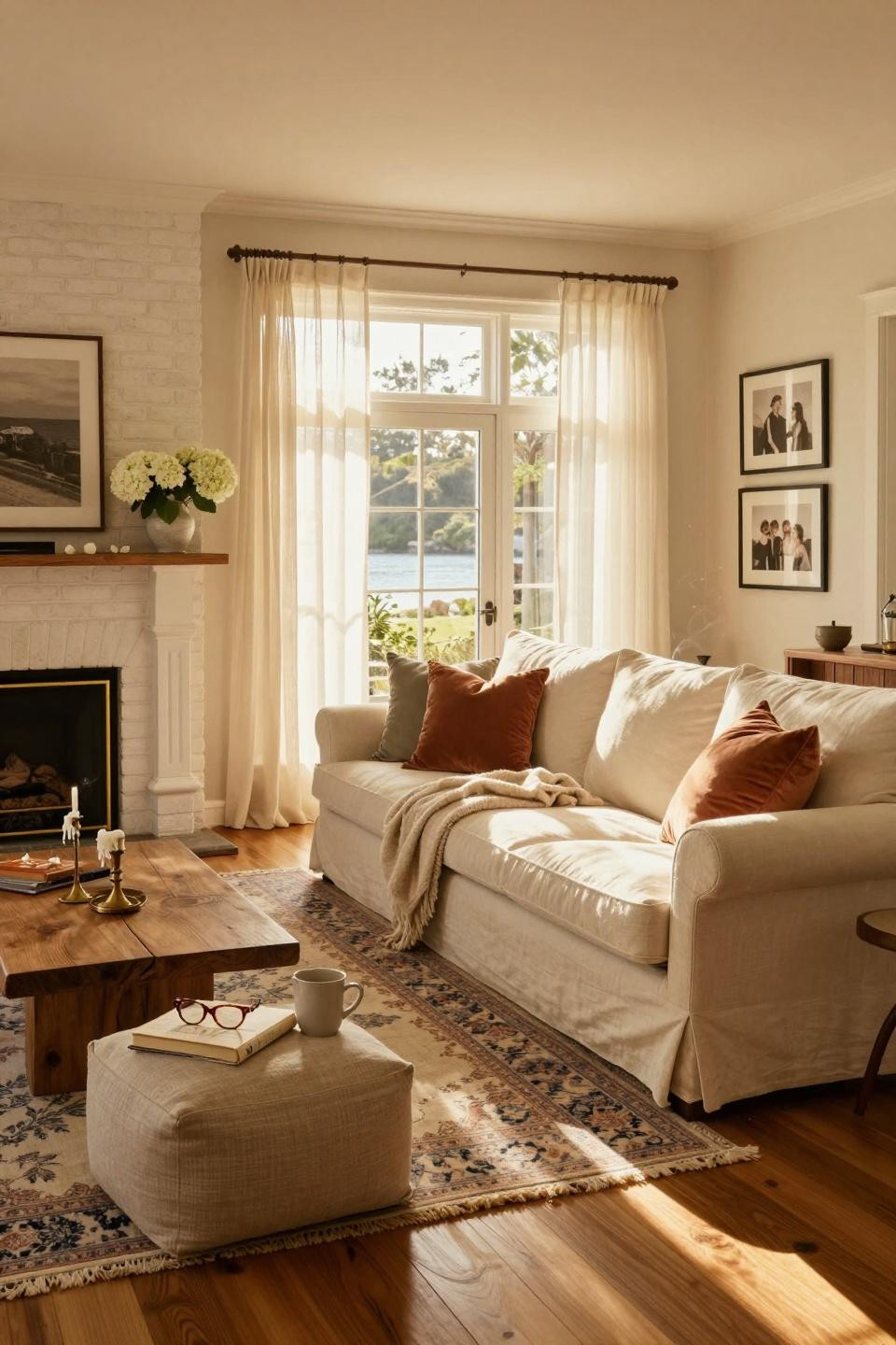 Nancy Meyers Interiors beach house living space