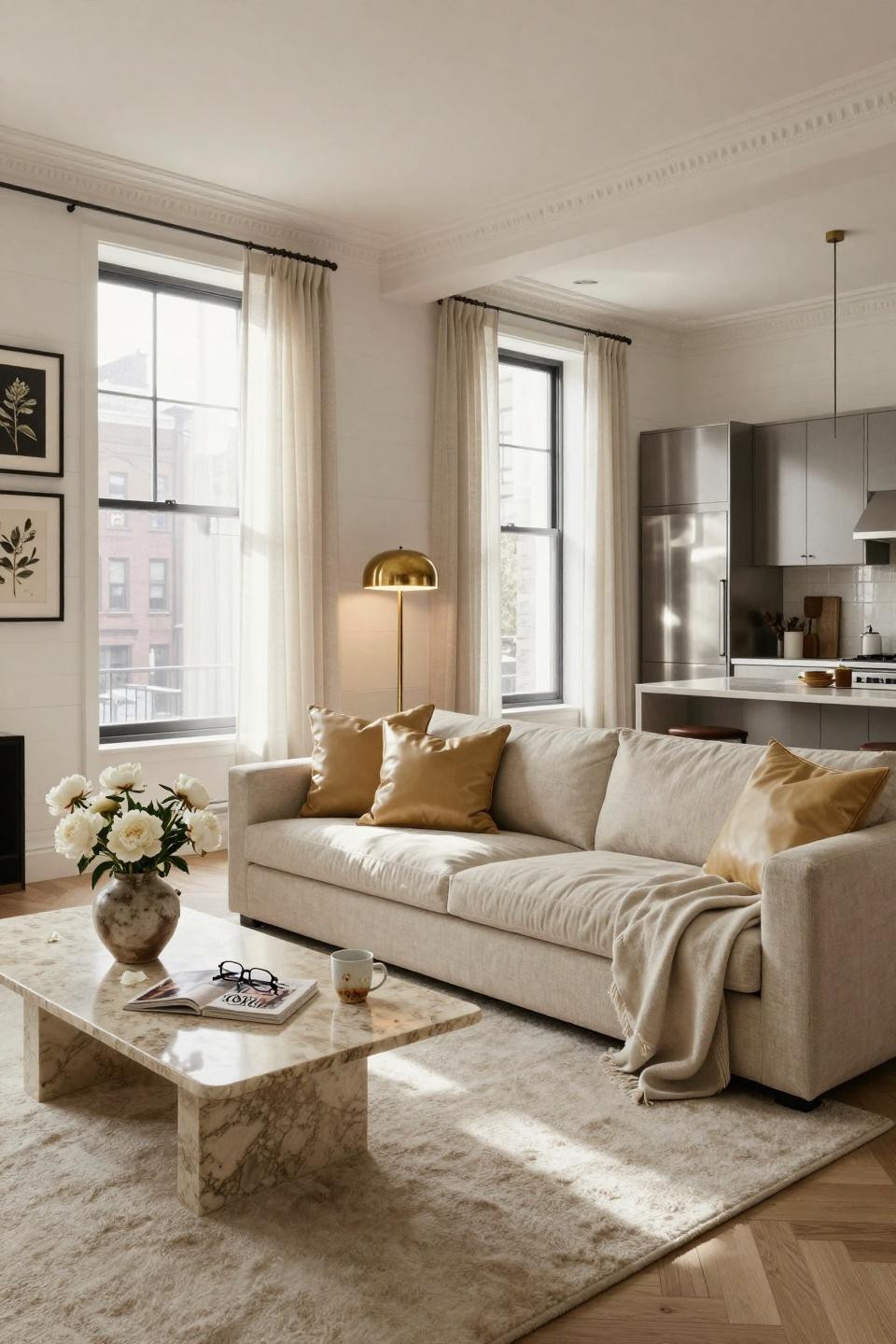 Nancy Meyers Interiors living room with natural light