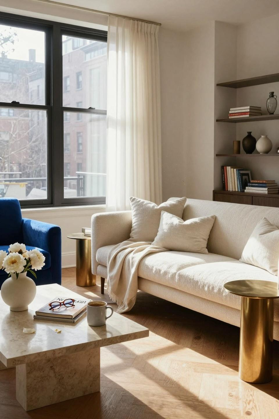 Nancy Meyers Interiors Manhattan apartment living room