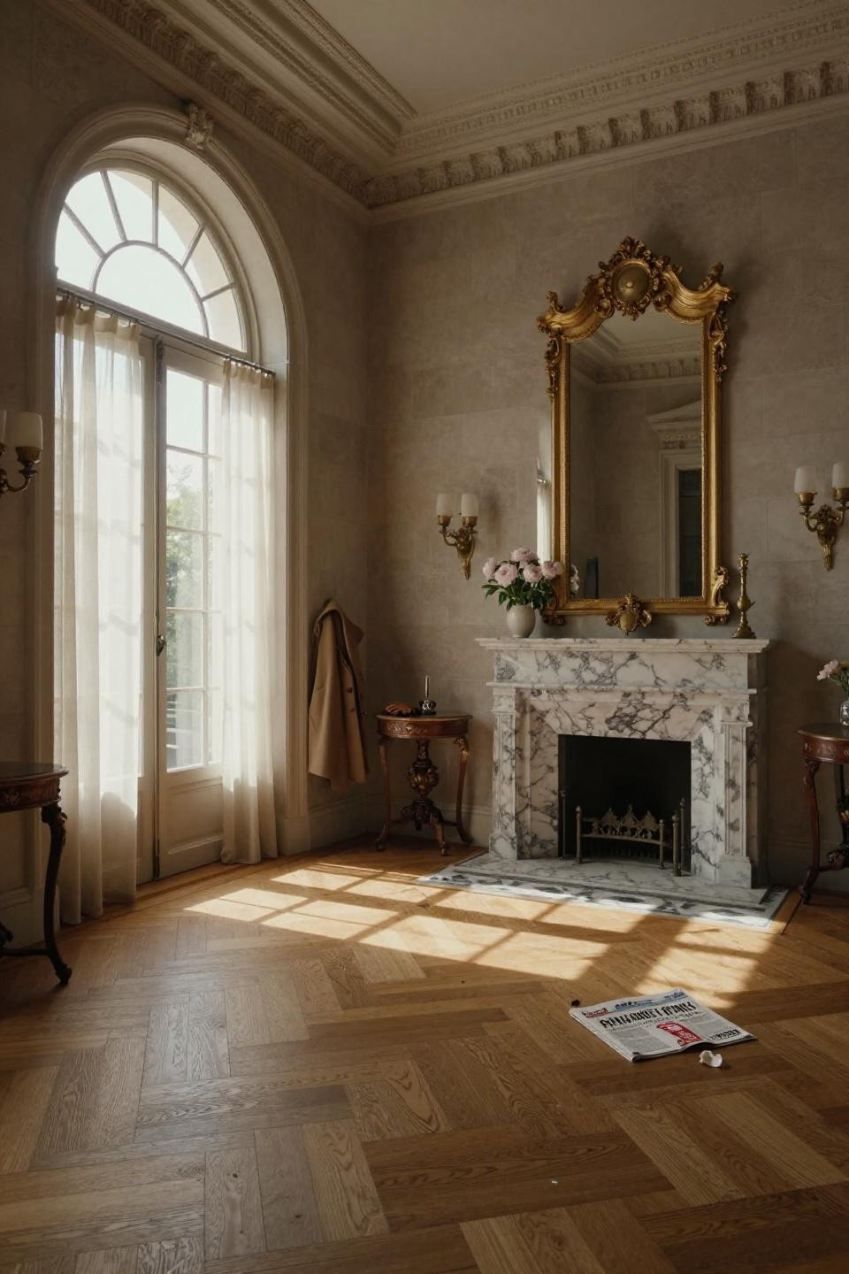 Mansion Aesthetic - two-story entrance hall with Palladian windows