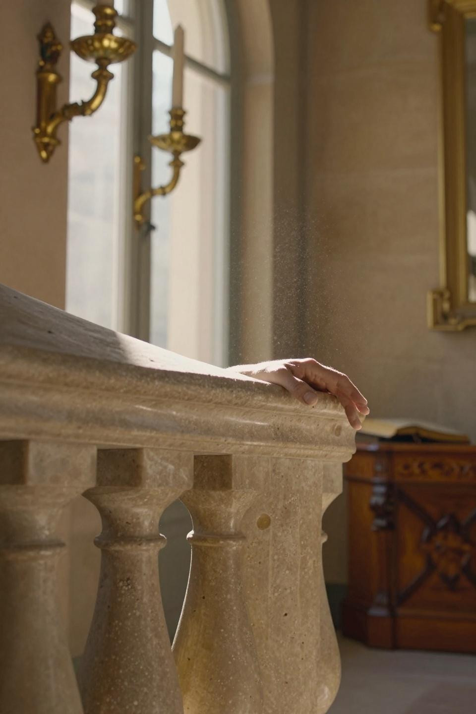 Mansion Aesthetic - hand-carved travertine staircase in Florentine palazzo