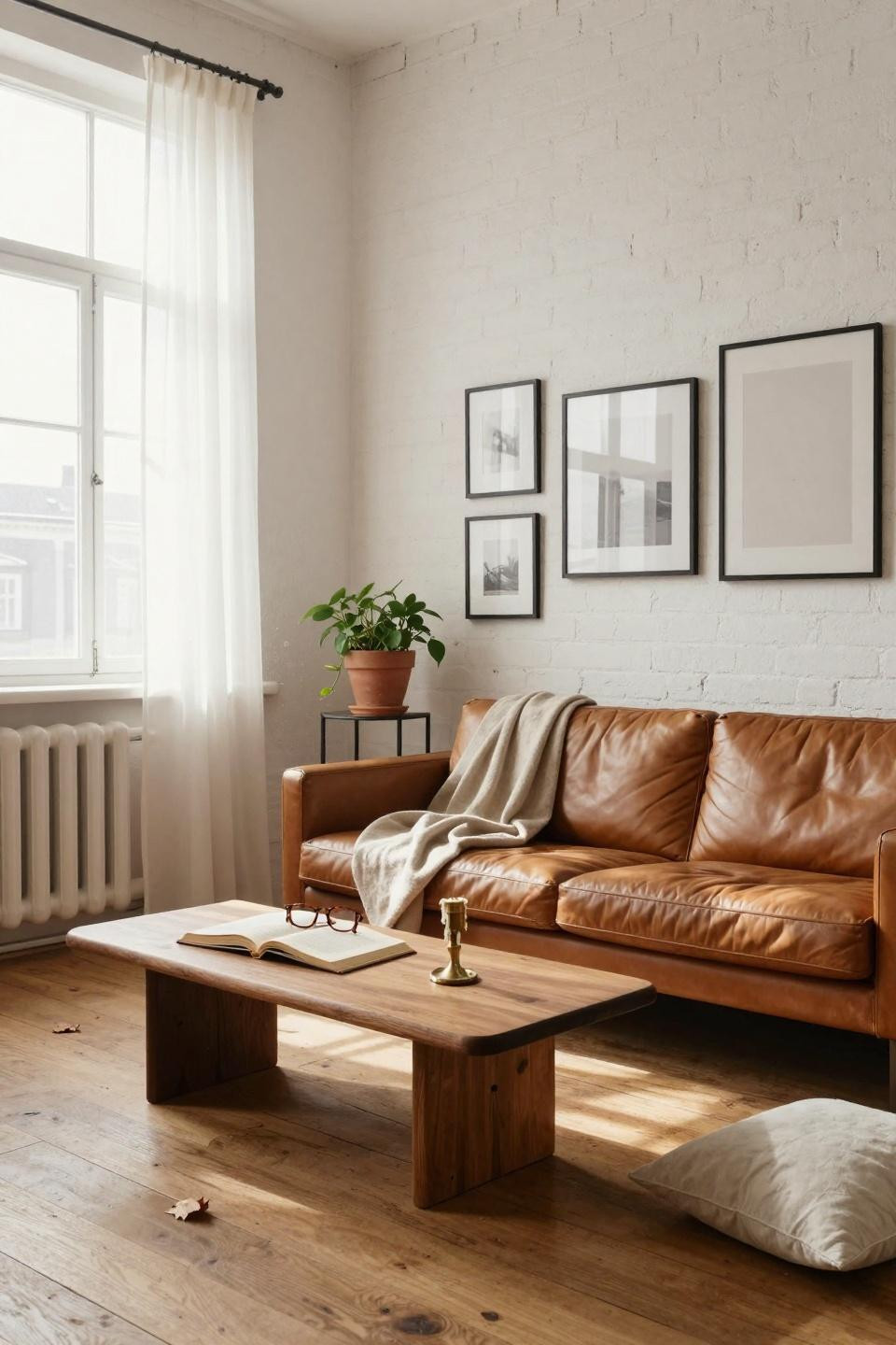 Renter friendly decorating - minimal studio apartment with smart furniture layout