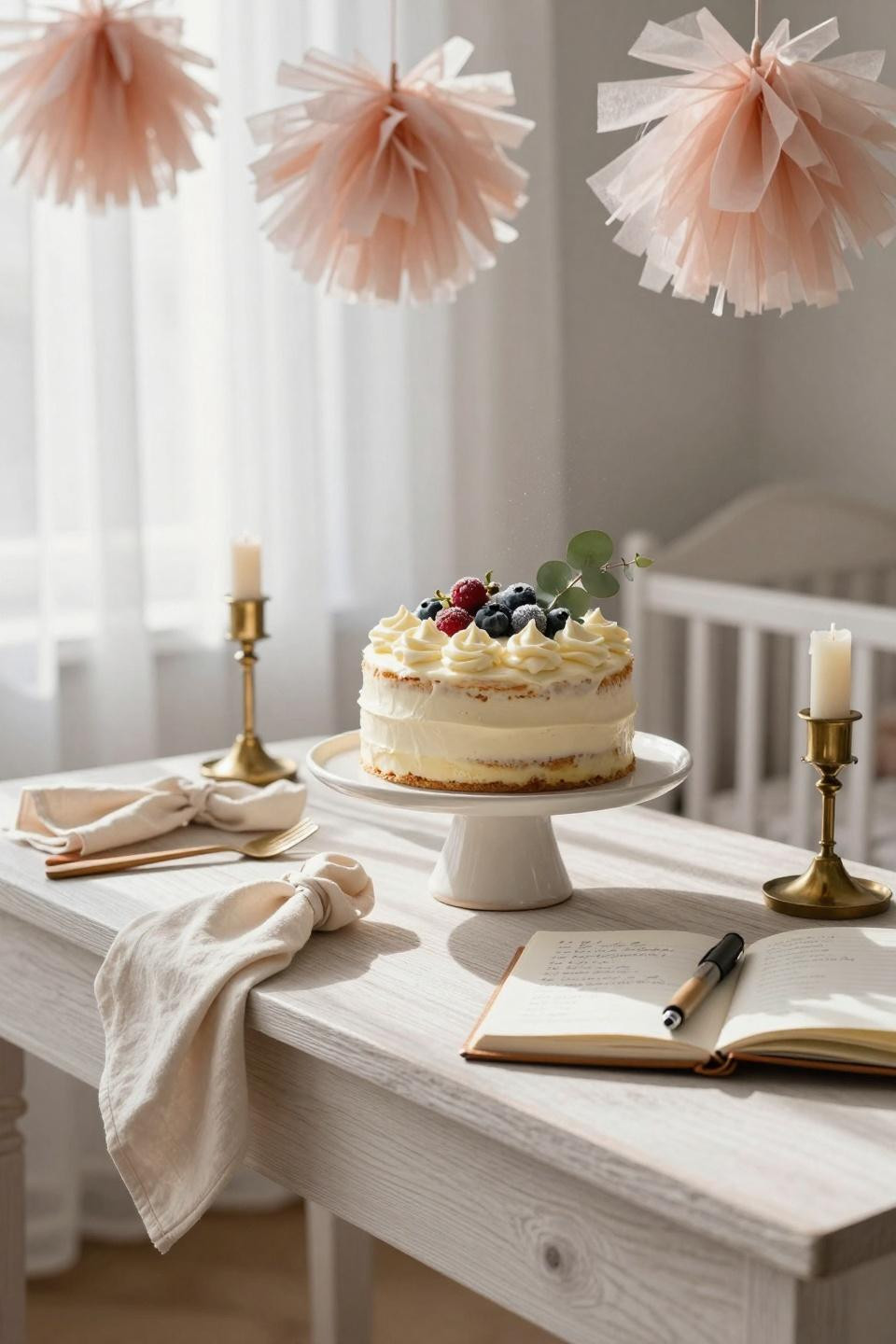couples shower ideas - simple naked cake with cream cheese frosting