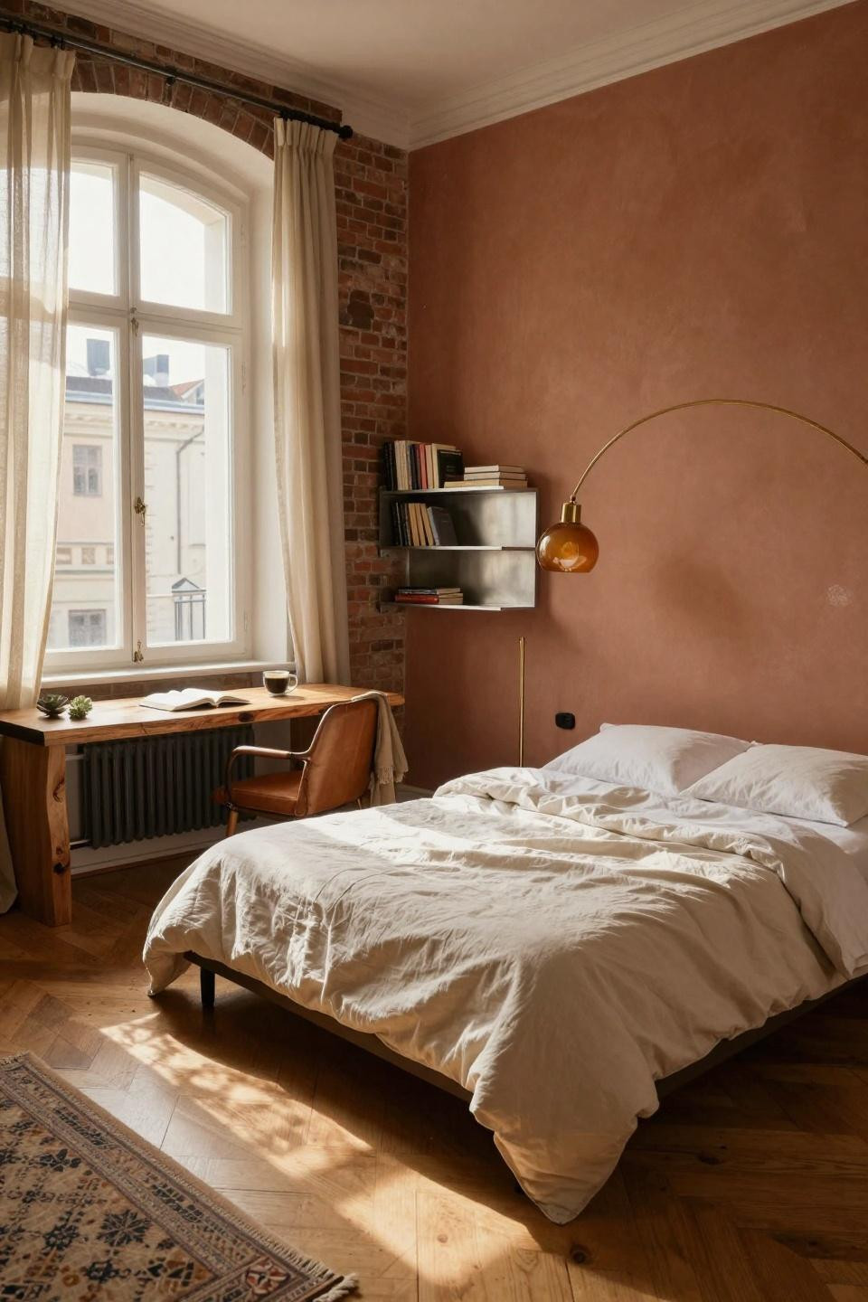 Single dorm room ideas in industrial style with brass accents