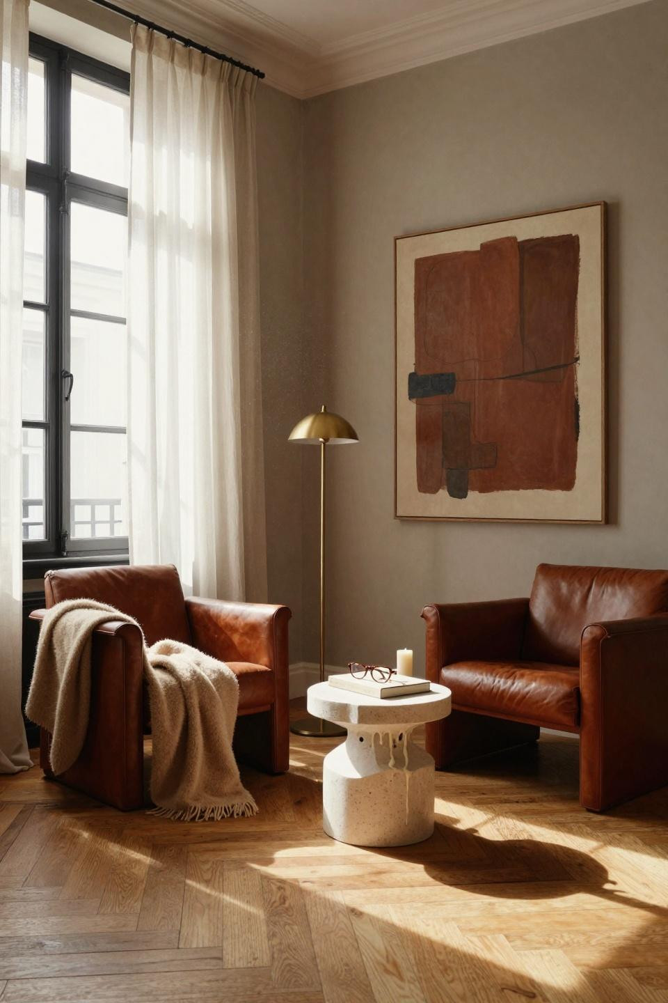 Small Sitting Room Ideas - Parisian herringbone floor seating