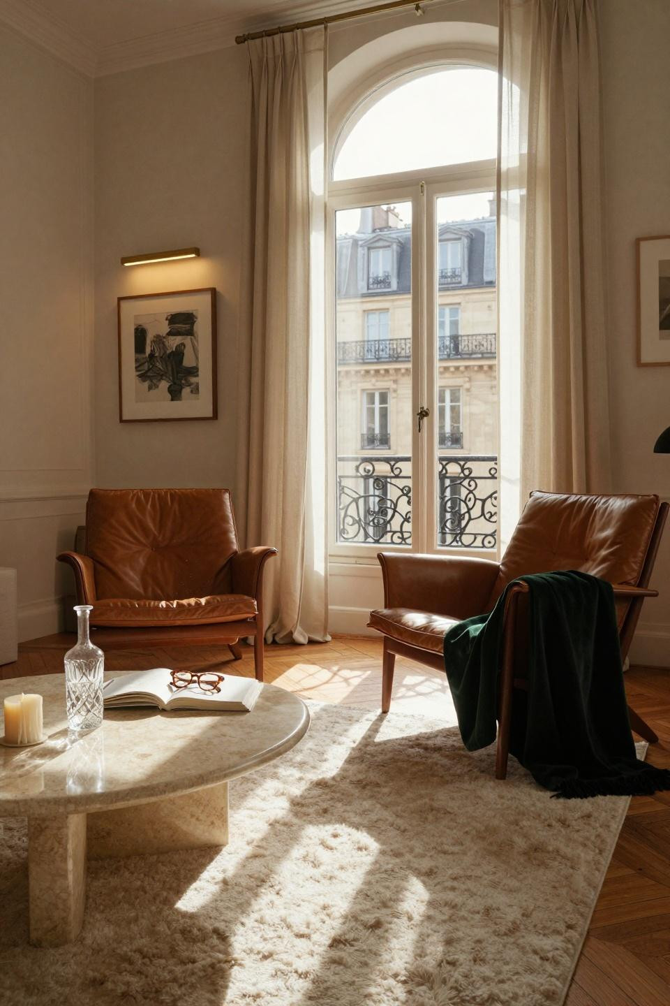 Small Sitting Room Ideas - cozy seating area with leather chairs