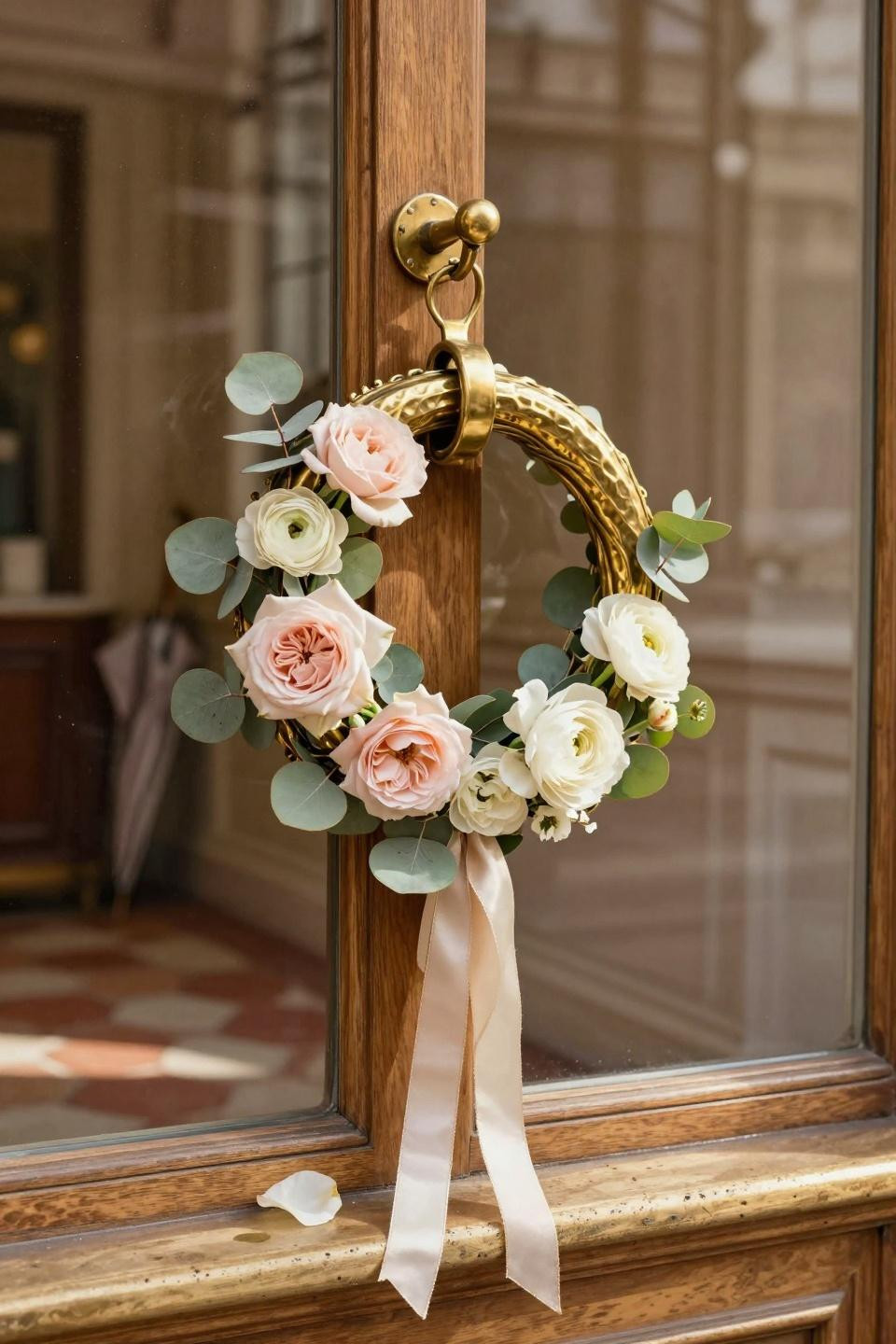 spring door hangers - sculptural brass hanger with hand-hammered texture