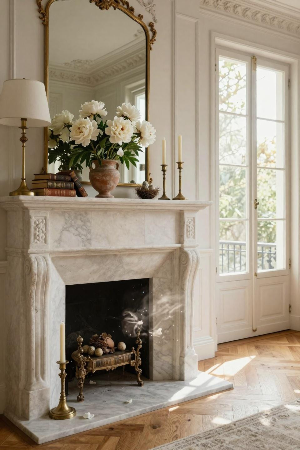 Spring Mantel Decorating Ideas - classic French design