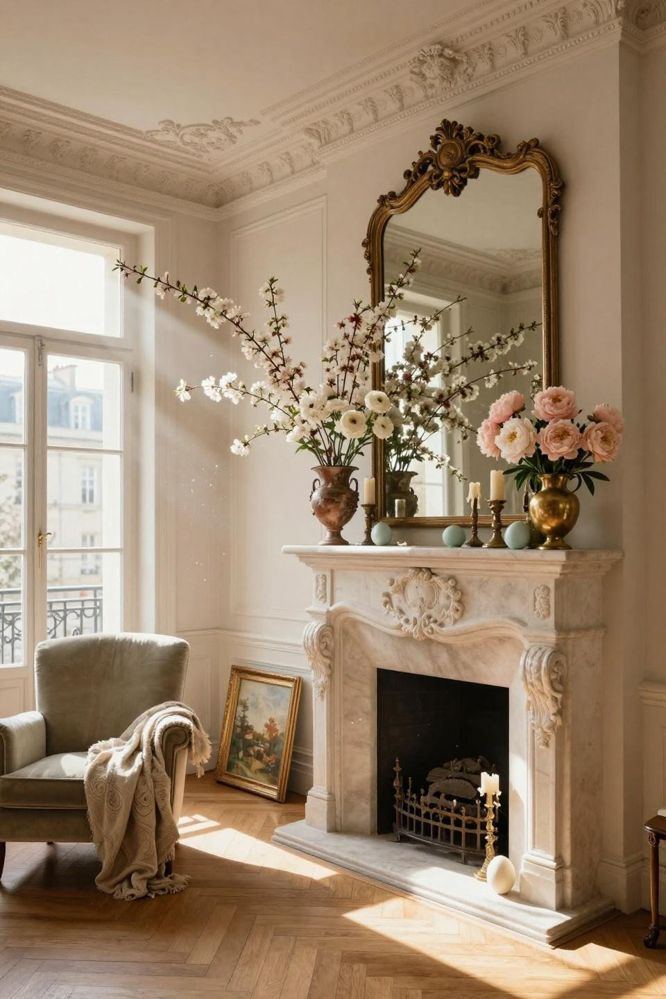 Spring Mantel Decorating Ideas - timeless all-season styling