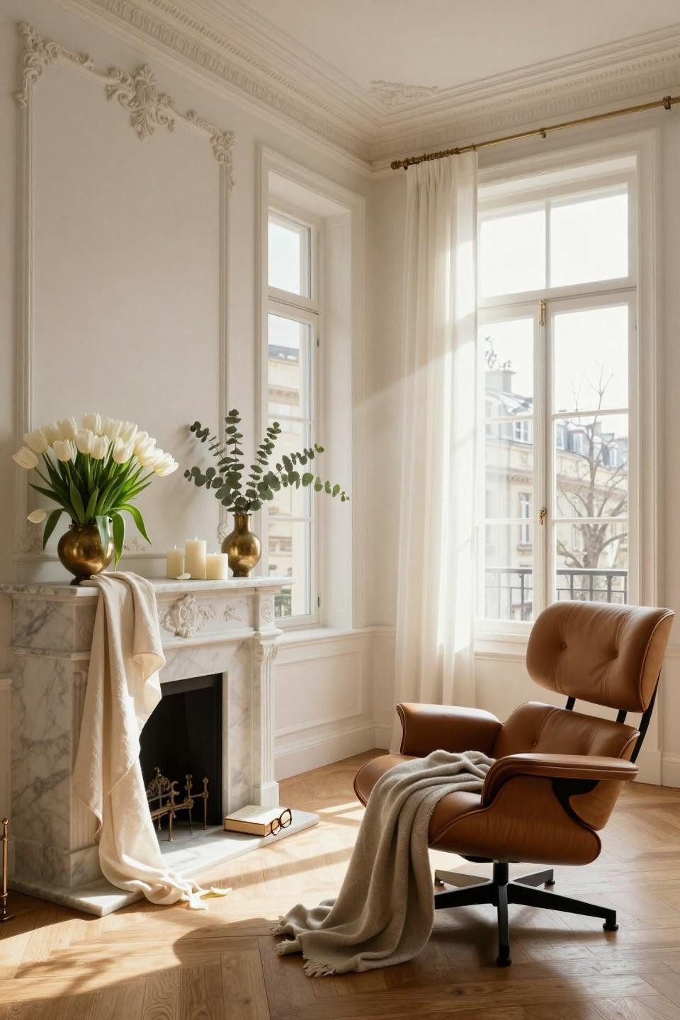 Spring Mantel Decorating Ideas - elegant Parisian styling