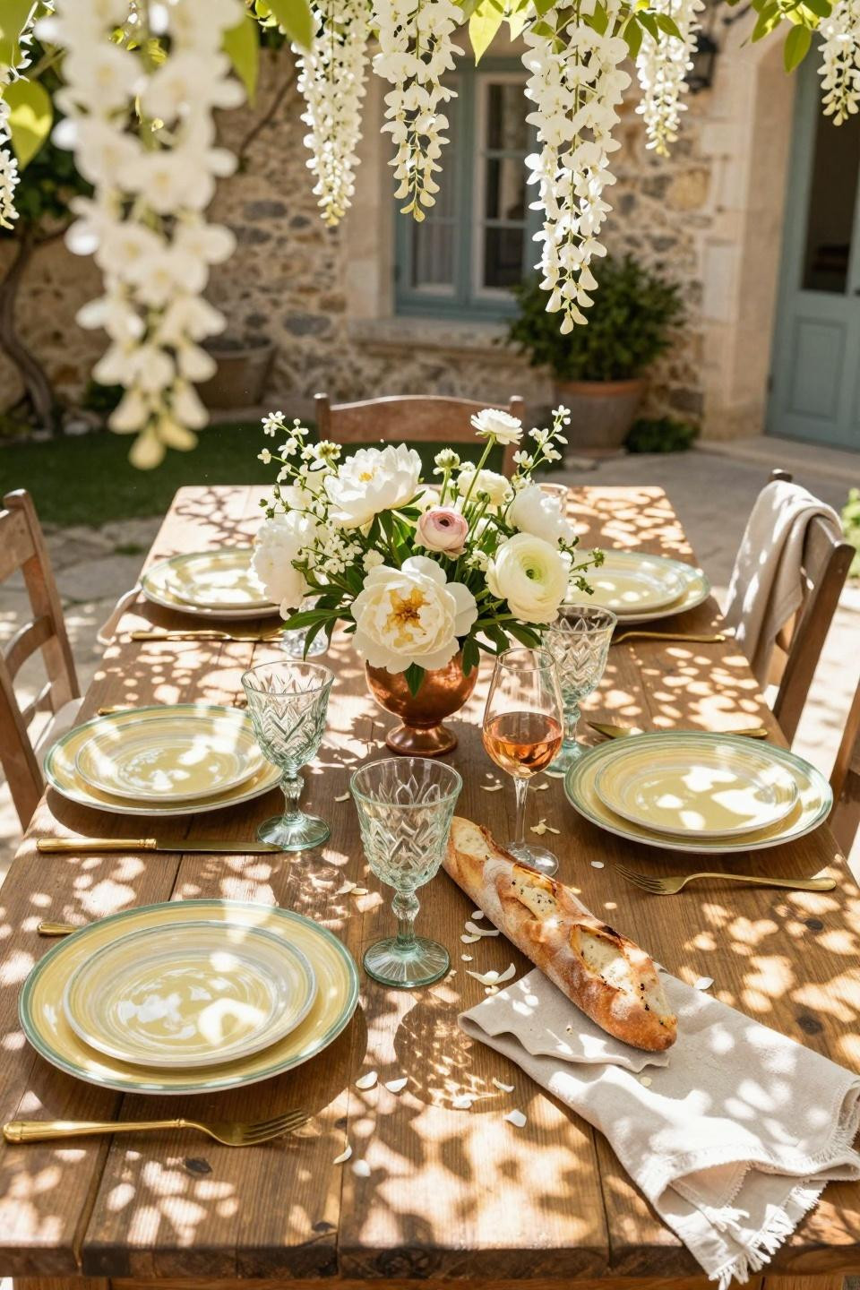 spring tablescapes with colorful ceramic plates