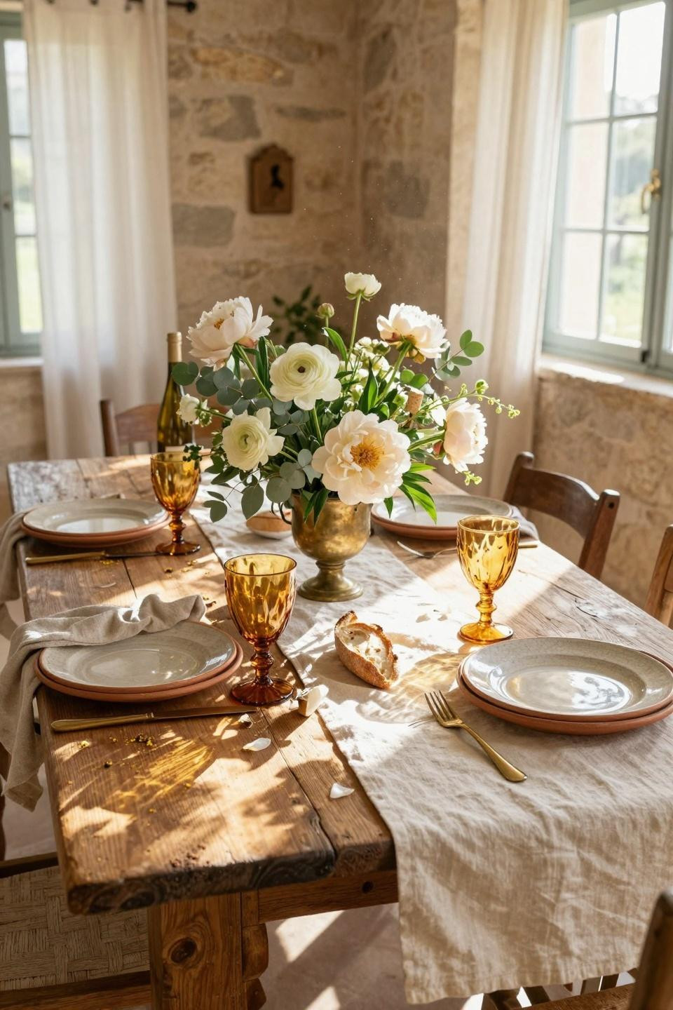 spring tablescapes with farmhouse style