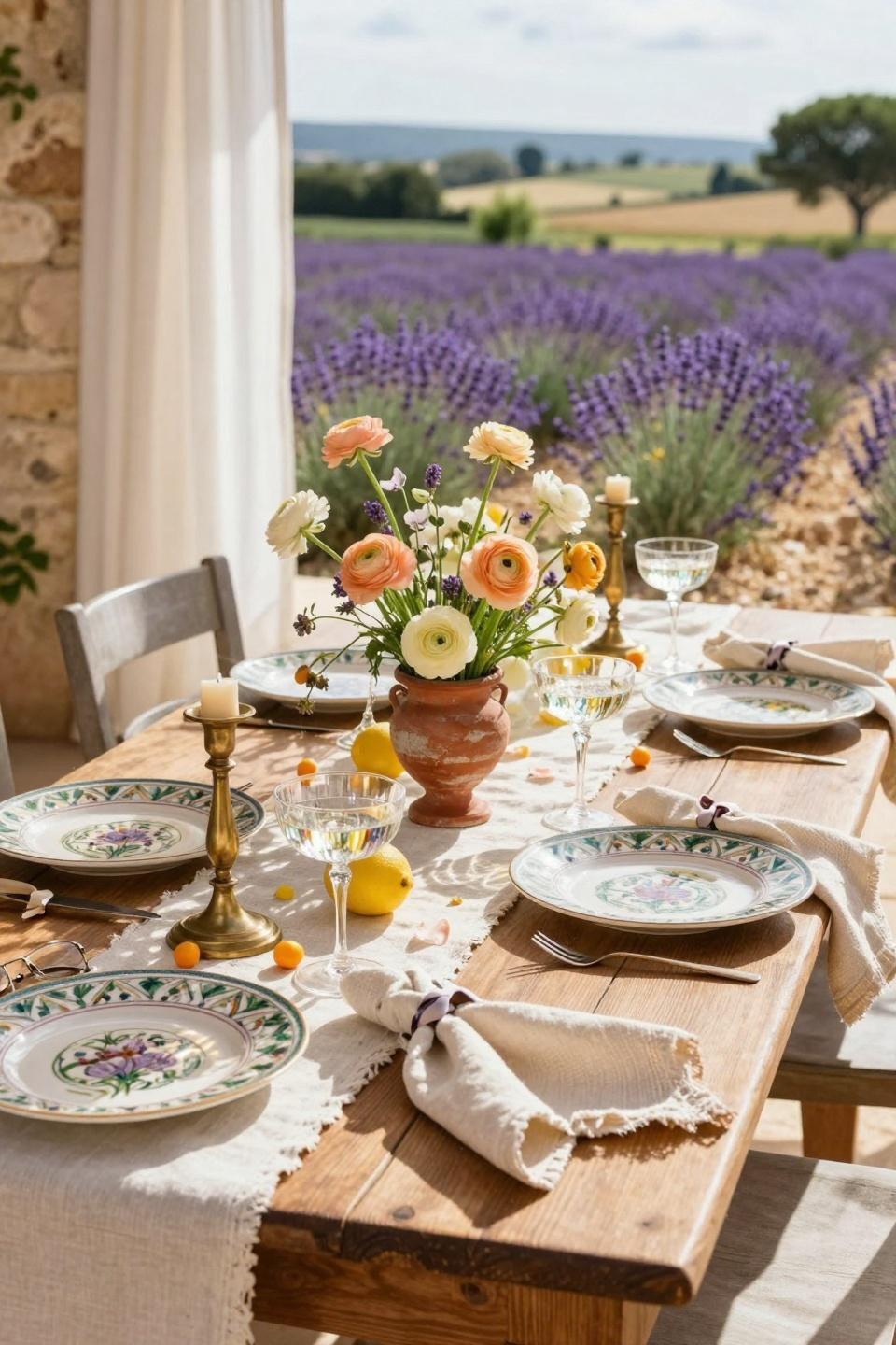spring tablescapes with colorful floral centerpiece