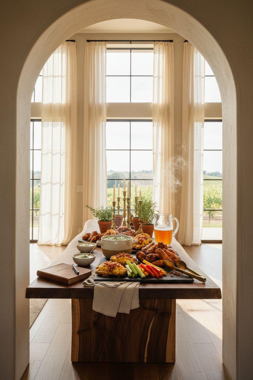 Super Bowl food - elevated appetizers through doorway