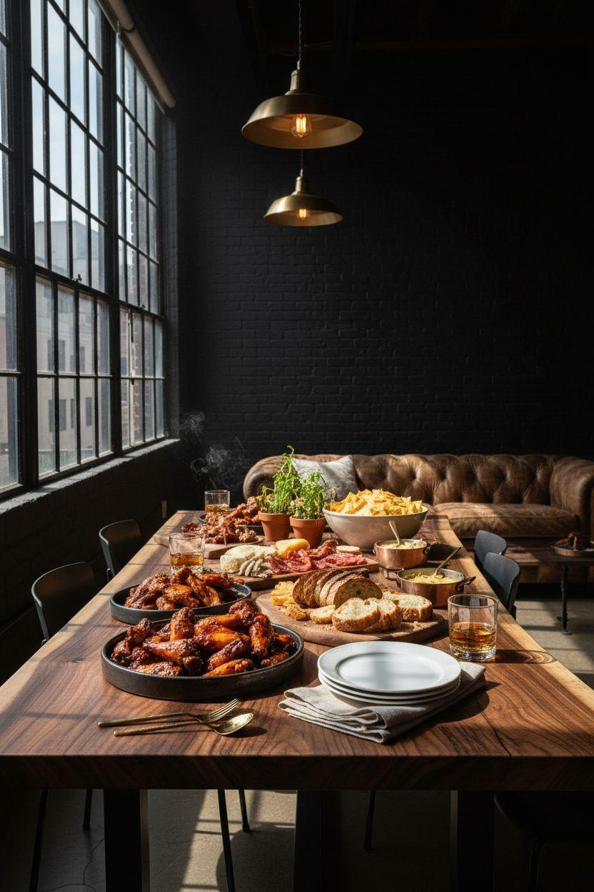Super Bowl food - bold Tribeca loft spread