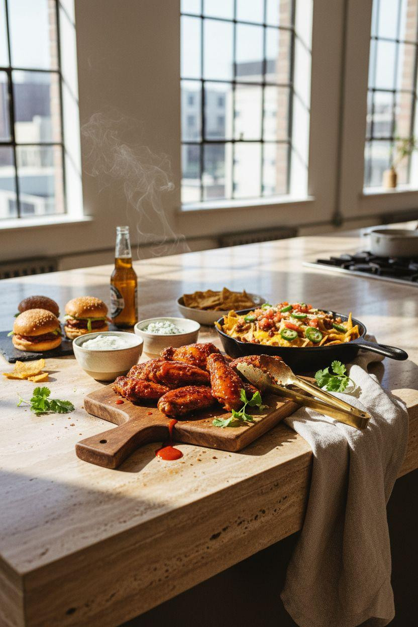 Super Bowl food - epic feast on travertine island