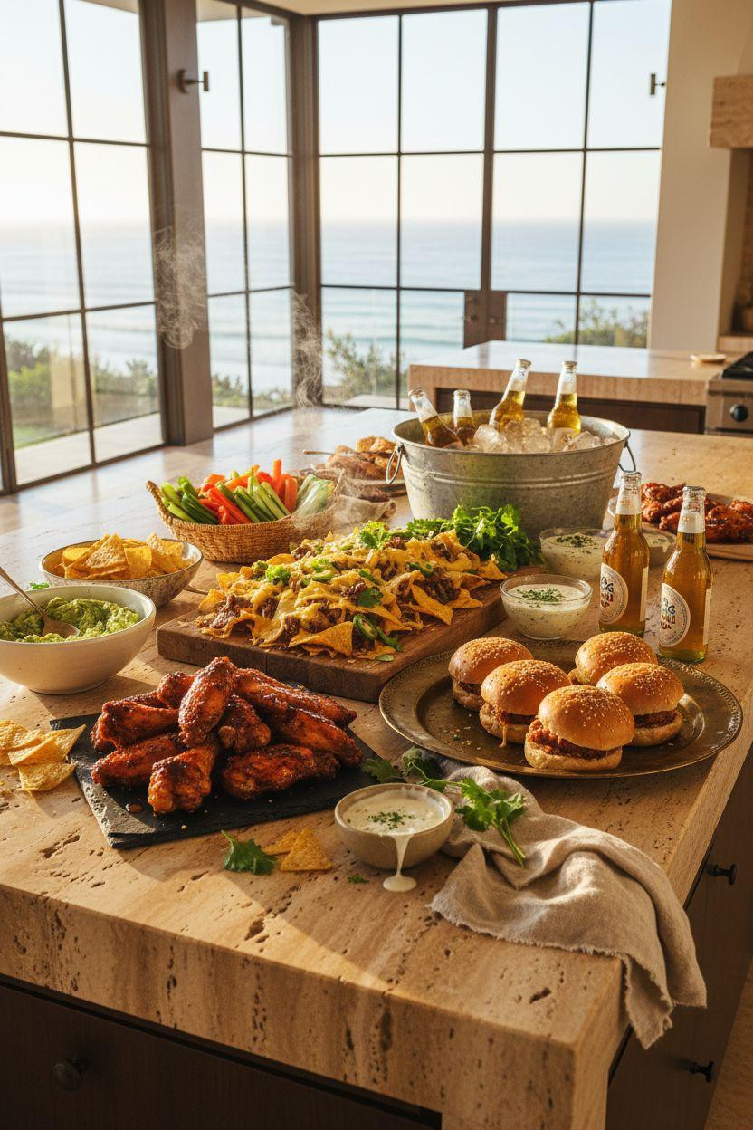 Super Bowl food - Malibu coastal party spread